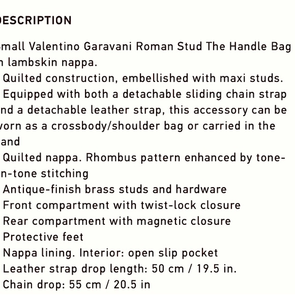 Valentino Garavani Small Roman Stud Lambskin Quilted Bag NWT PAID FULL $3550 - Picture 14 of 14